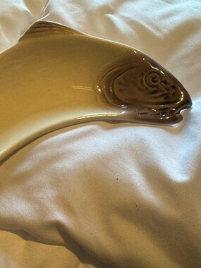 Antique 1901 Wächtersbacher Steingutfabrik Fish Shaped Plate